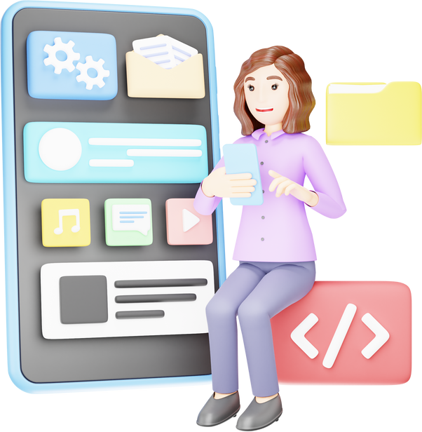 Mobile App Development - 3D Character Illustration