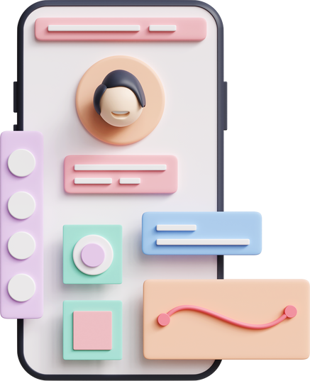 Mobile app development 3d illustration